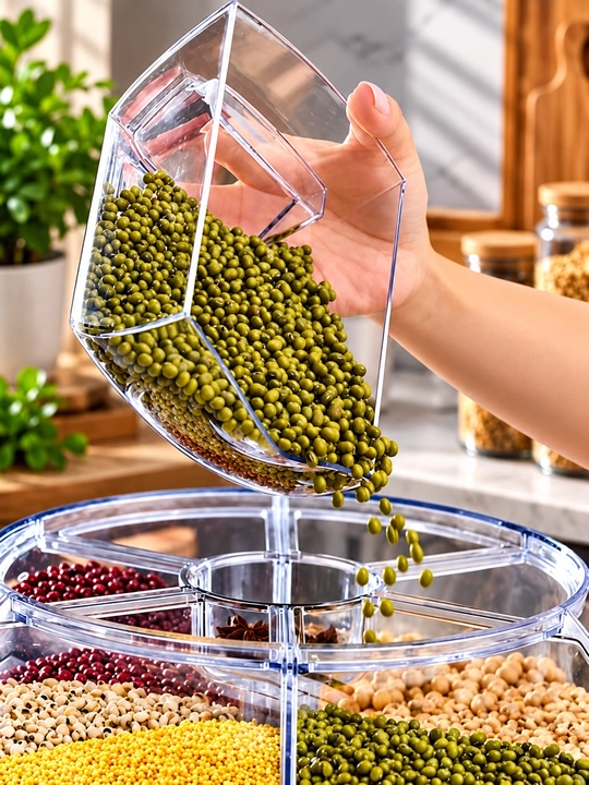 Donni saqlash dispenser idishi, dispenser, 6 ta bo'linma, hajmi 12,5 litrni tashkil qiladi