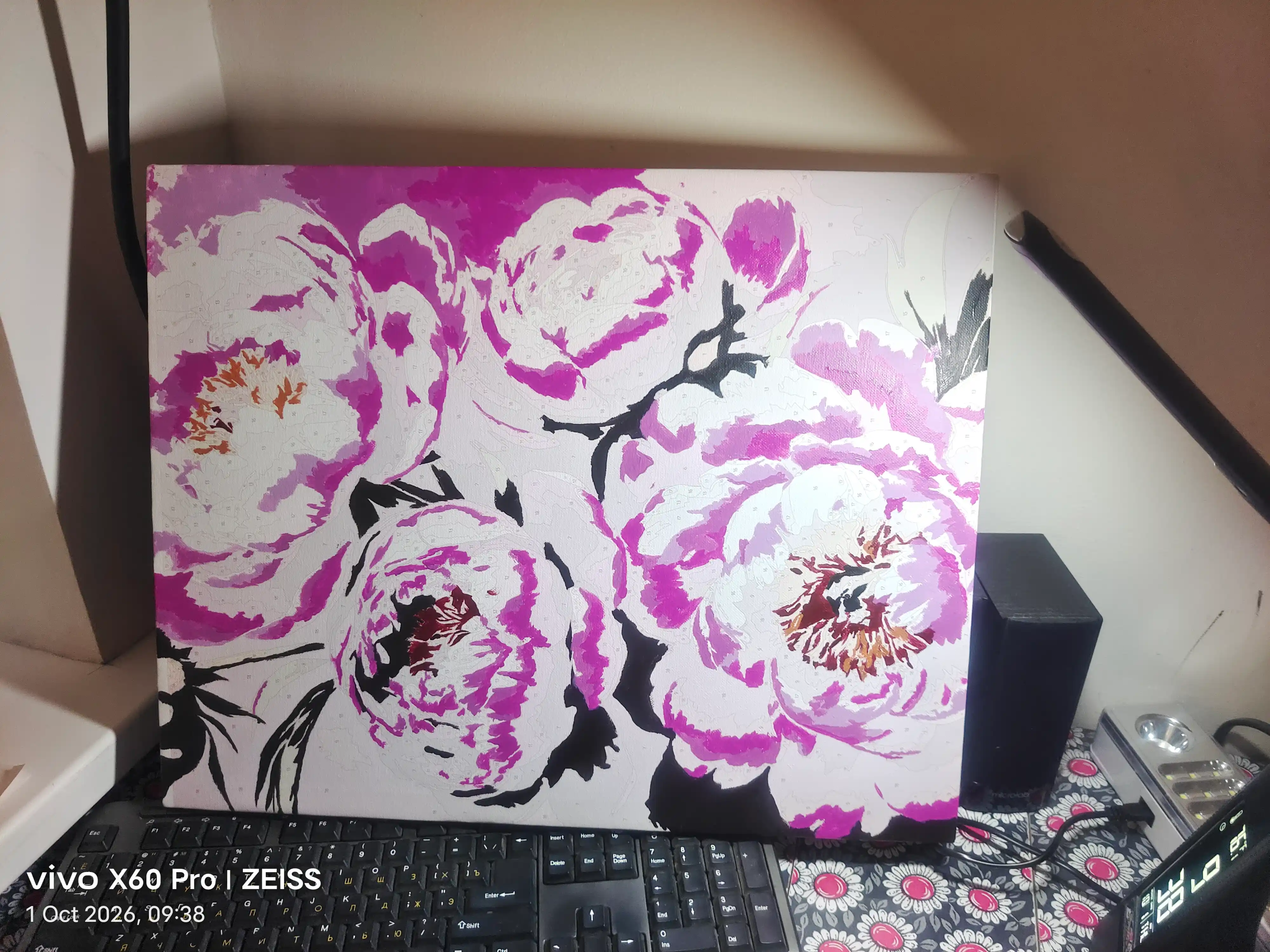 Raqamlar bo'yicha rasm Tabiyat, Anime, Gullar, asosli ramkaga tortilgan, 40 x 50 sm
