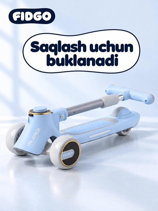 FIDGO bolalar samokati, Bluetooth va buklanadigan rul bilan
