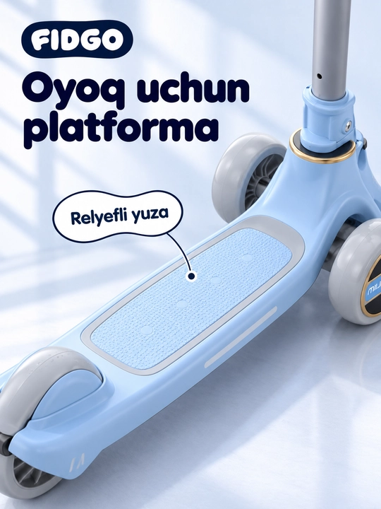 FIDGO bolalar samokati, Bluetooth va buklanadigan rul bilan