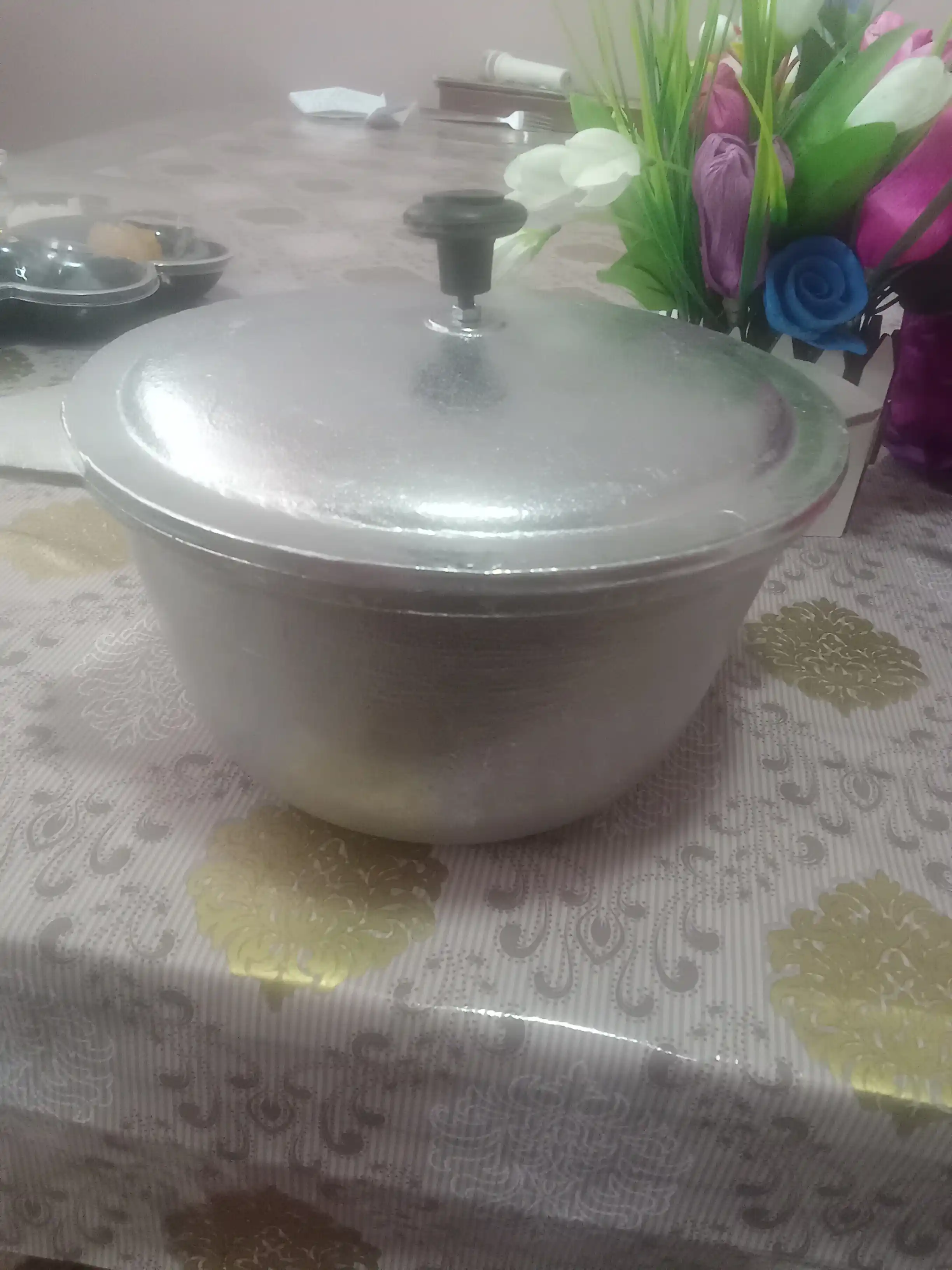 Алюминиевый казанок с крышкой, литой казак для плова и тушения