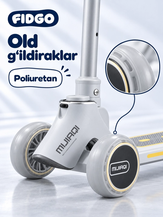 FIDGO bolalar samokati, Bluetooth va buklanadigan rul bilan