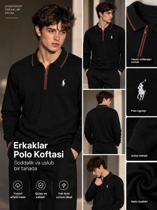 Erkaklar uchun zamonaviy polo koftasi (zamokli) - 