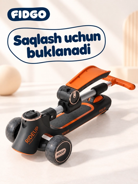 FIDGO bolalar samokati, Bluetooth va buklanadigan rul bilan