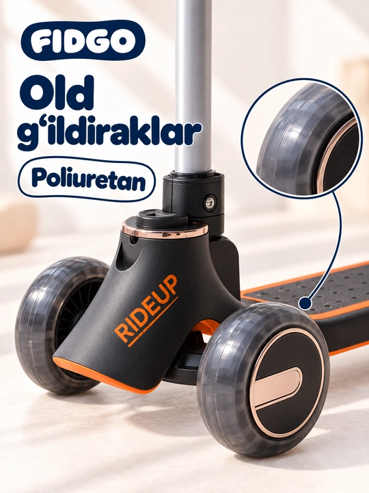 FIDGO bolalar samokati, Bluetooth va buklanadigan rul bilan