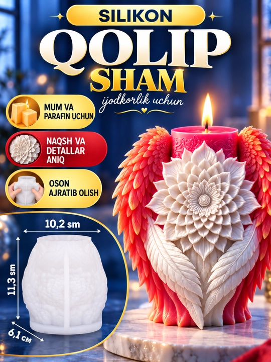 Silikon qolip mum uchun, sham, shamlar tayyorlash uchun mold