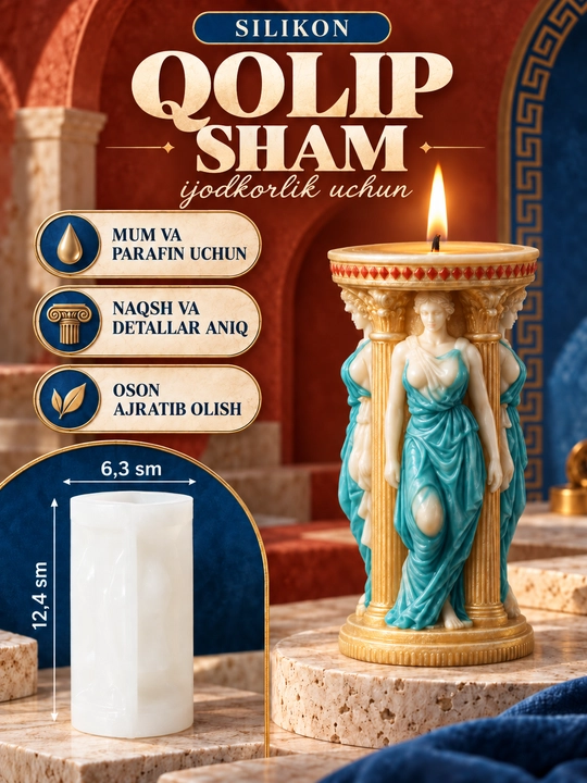 Silikon qolip mum uchun, sham, shamlar tayyorlash uchun mold