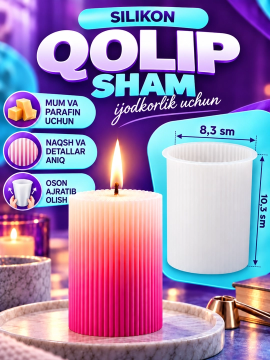 Silikon qolip mum uchun, sham, shamlar tayyorlash uchun mold