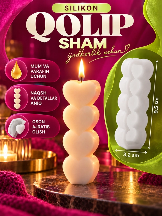 Silikon qolip mum uchun, sham, shamlar tayyorlash uchun mold