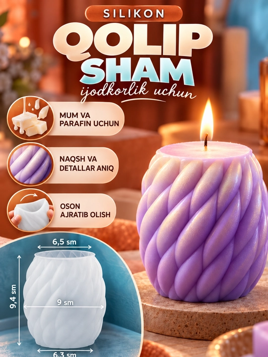 Silikon qolip mum uchun, sham, shamlar tayyorlash uchun mold
