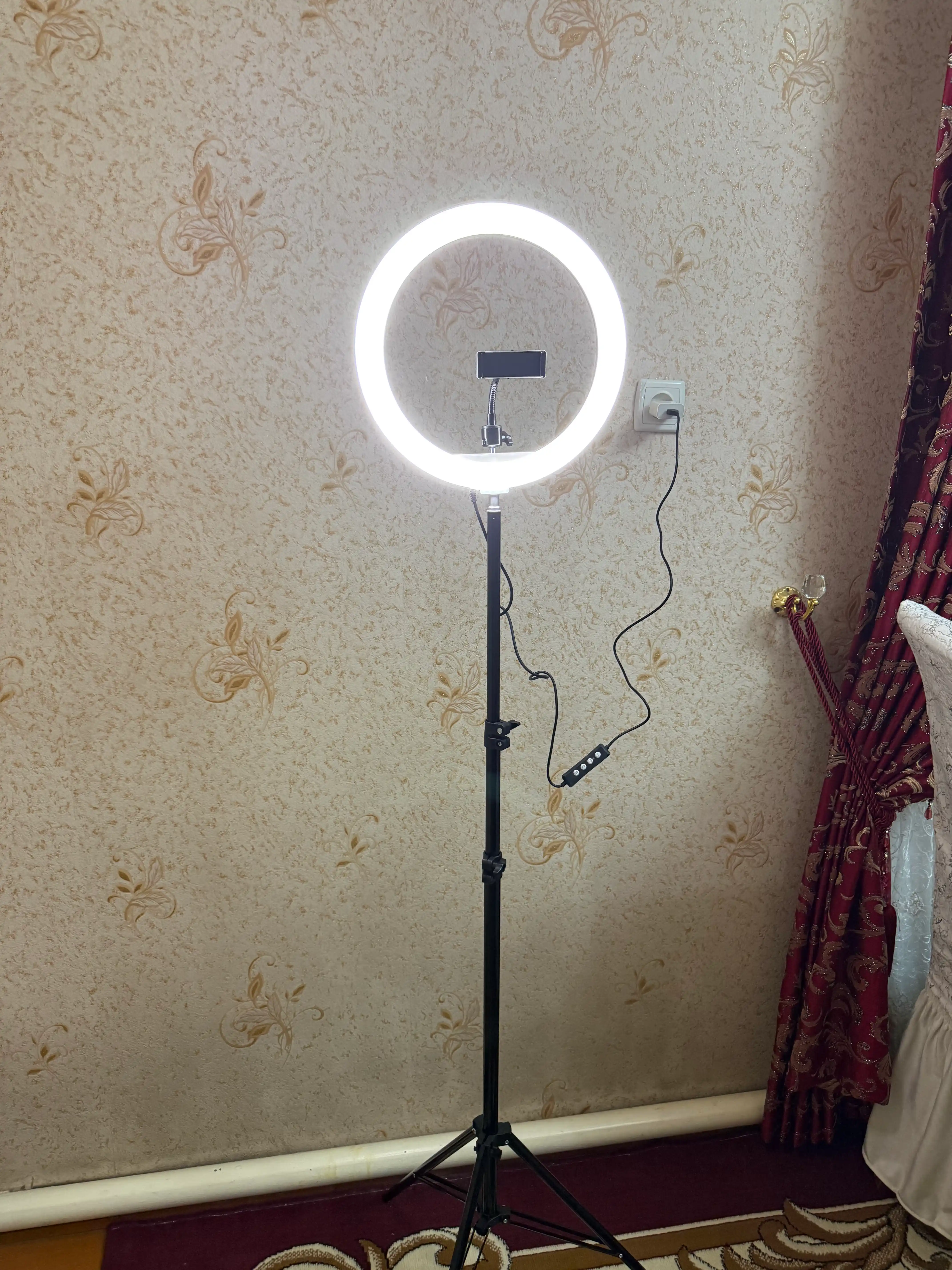 Led lampa halqali, shtativ telefon, lampa kamera, shtativ lampa rgb