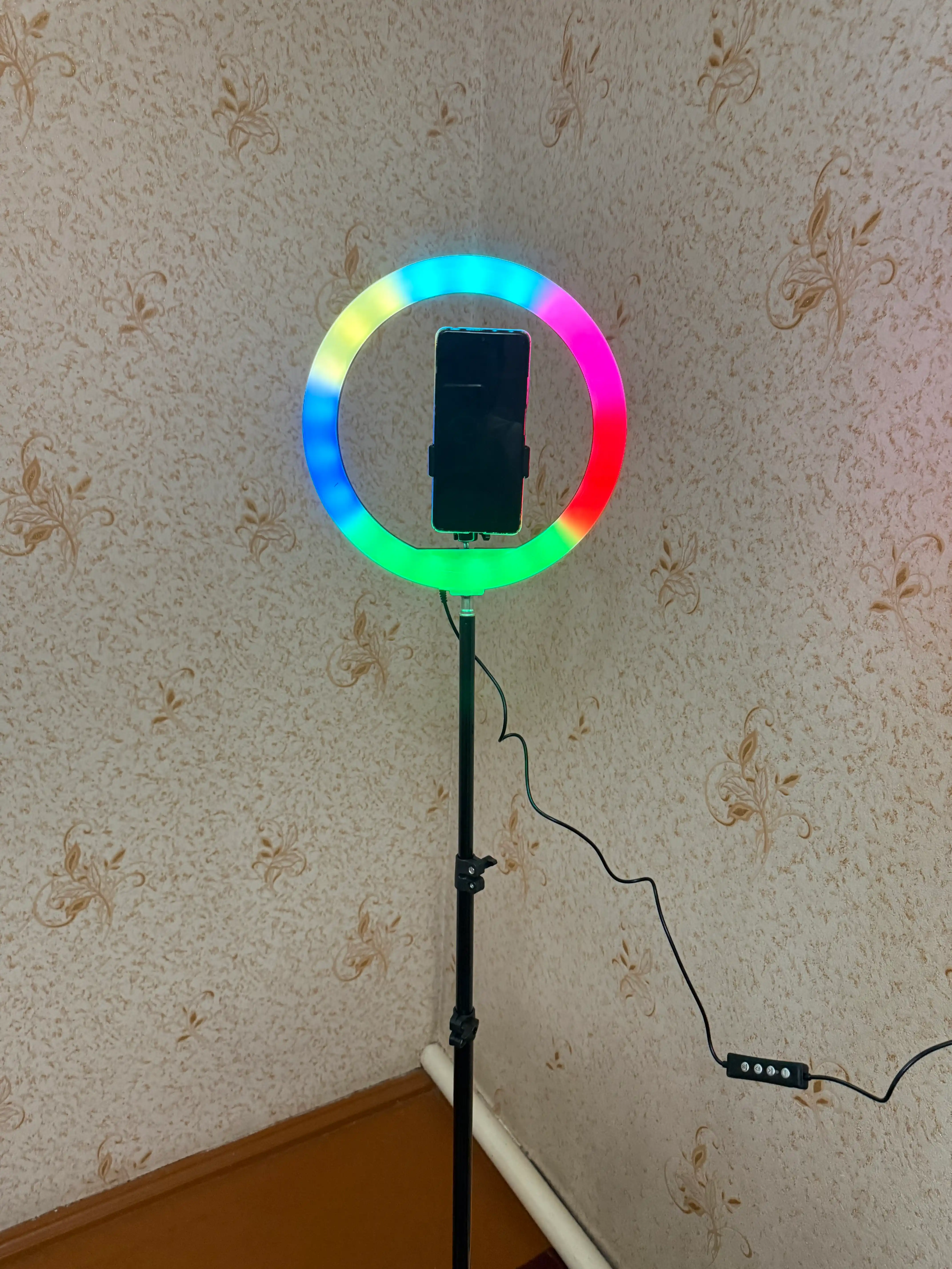 Led lampa halqali, shtativ telefon, lampa kamera, shtativ lampa rgb