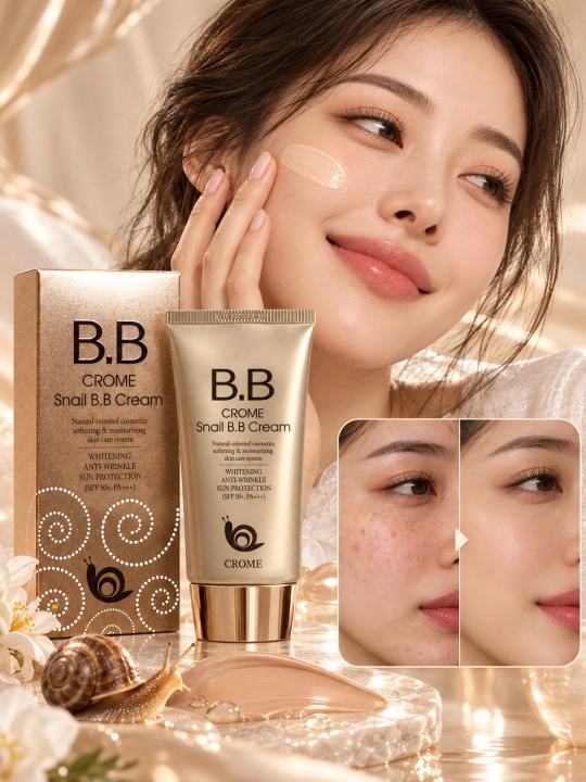 CROME Snail B.B Cream — salyangoz shilliq moddasi bilan BB-krem SPF 50+ - 