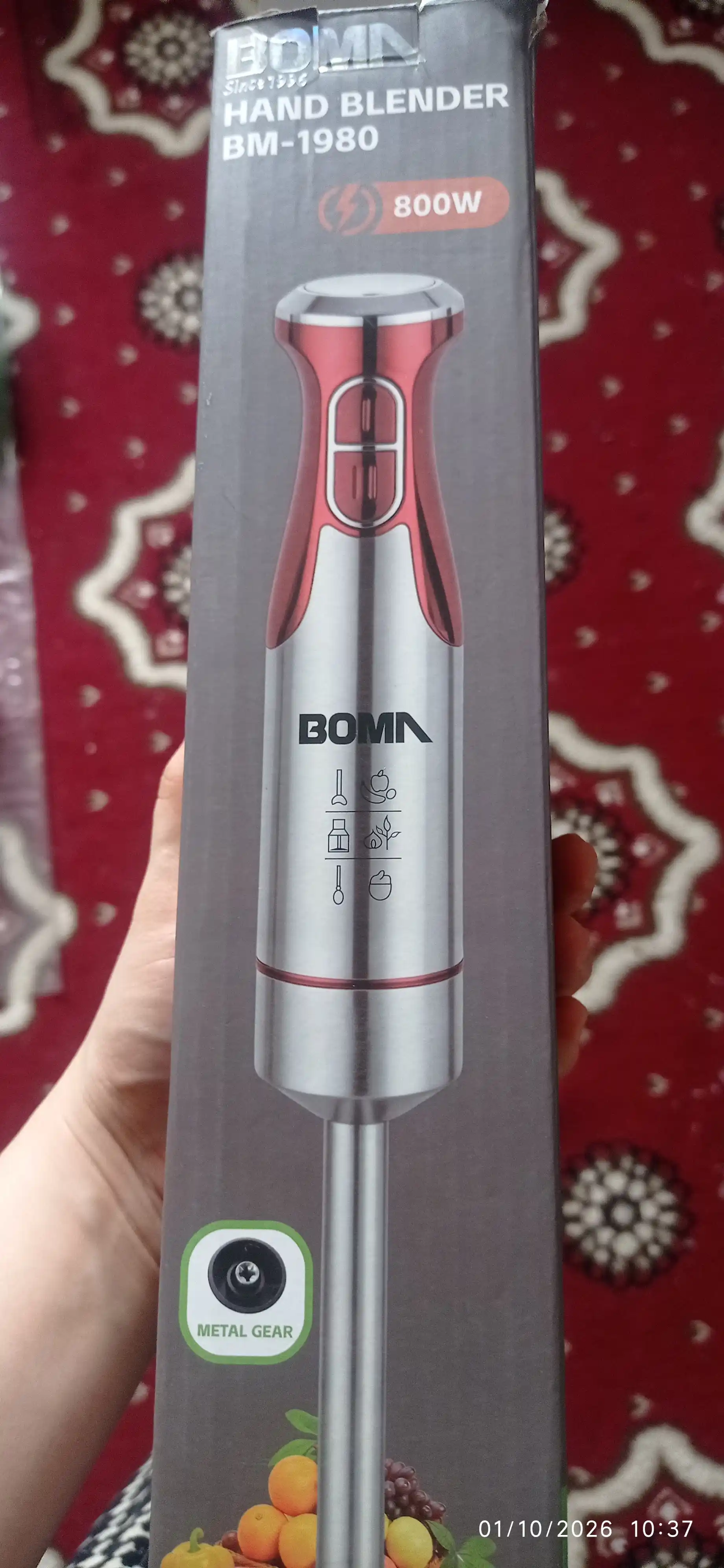 Qo'l blenderi 4 in 1, quvvati 300-1000W BOMA, ko‘p funksiyali blender, metall pogrujnoy