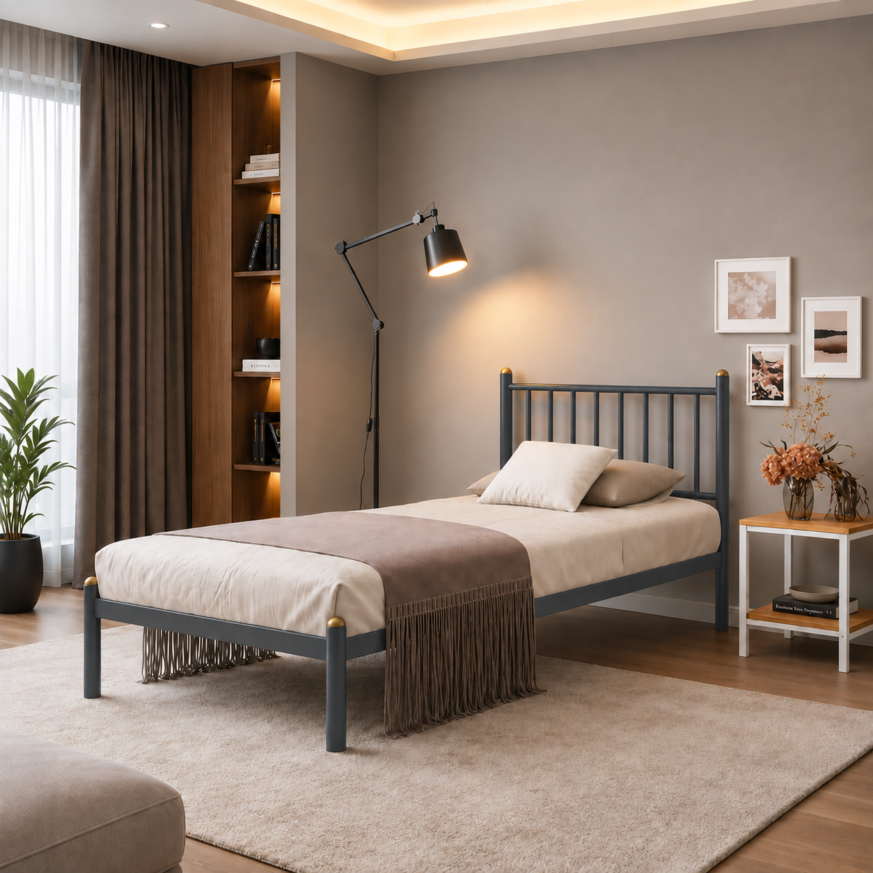 KORONA loft uslubidagi bir kishilik va ikki kishilik karavot - 