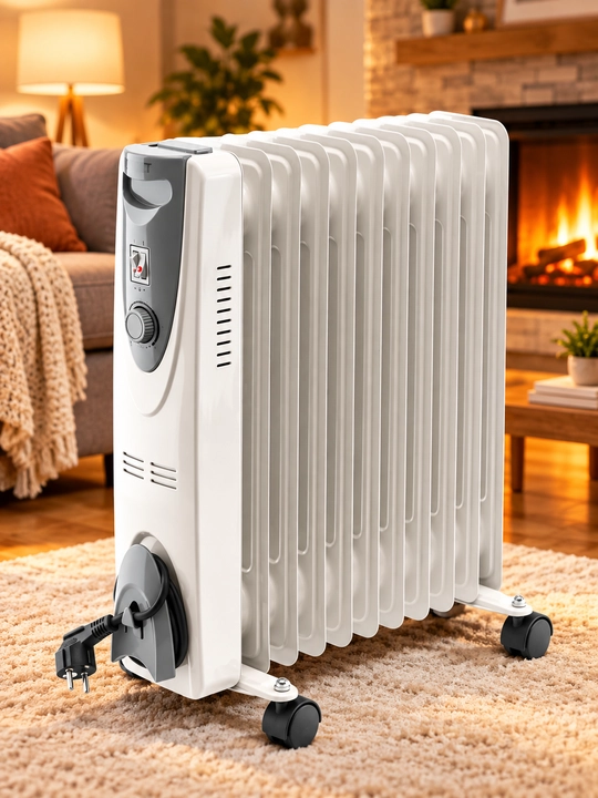 Uy va ofis uchun moyli, elektr isitgich, pechka, radiator, 11-13 qovurg‘alar
