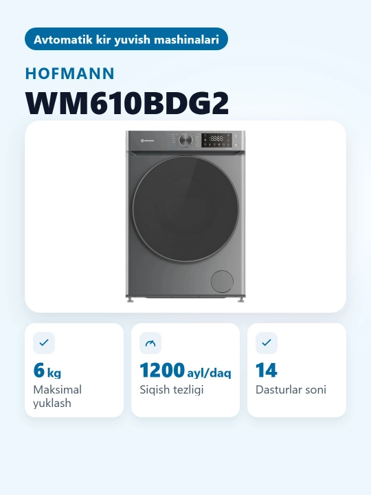 Стиральная машина Hofmann WM610BDG2