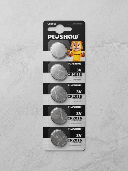 Батарейка PLUSHOW CR2016 литиевая 3V, 1 шт