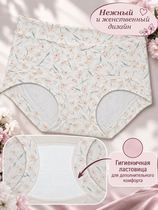 Ayollar trusigi katta o'lchamli, yumshoq, nafas oluvchi, 2XL - 4XL
