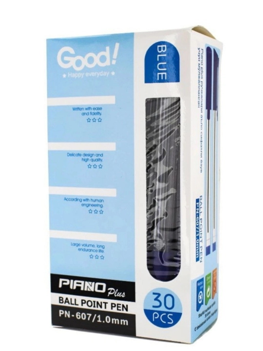 Sharli ruchka Good! Piano Plus PN-607, ko‘k siyoh, 1.0 mm
