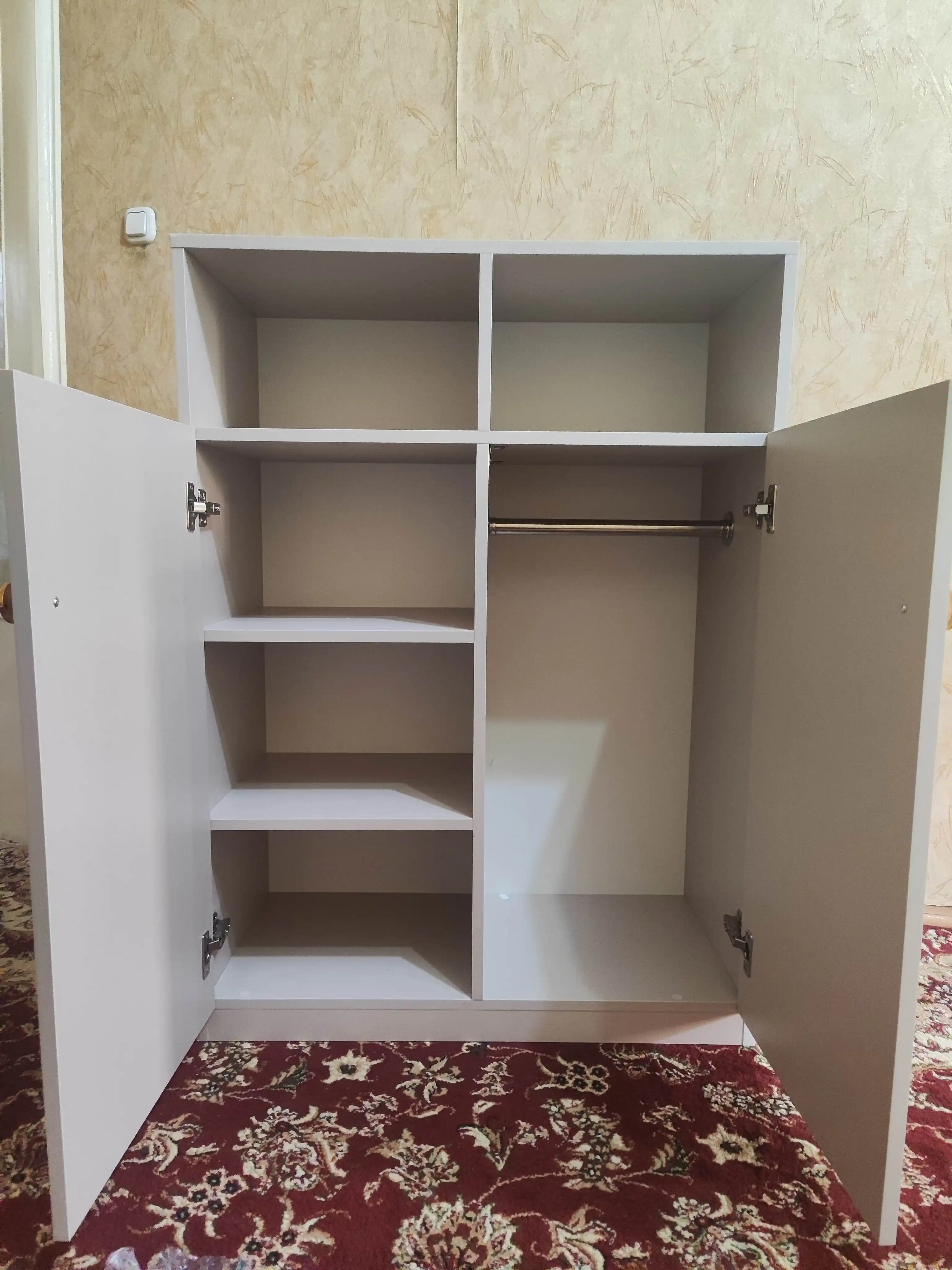 Детский шкаф MIKKI, для одежды, с комодом и полками, полностью собранный, 110 x 80 x 35 см