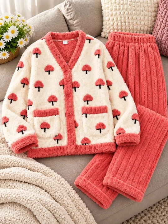 Pijama ayollar uchun qishki, issiq qalin momiq pijamalar, yangi pijama ayollar kiyimi
