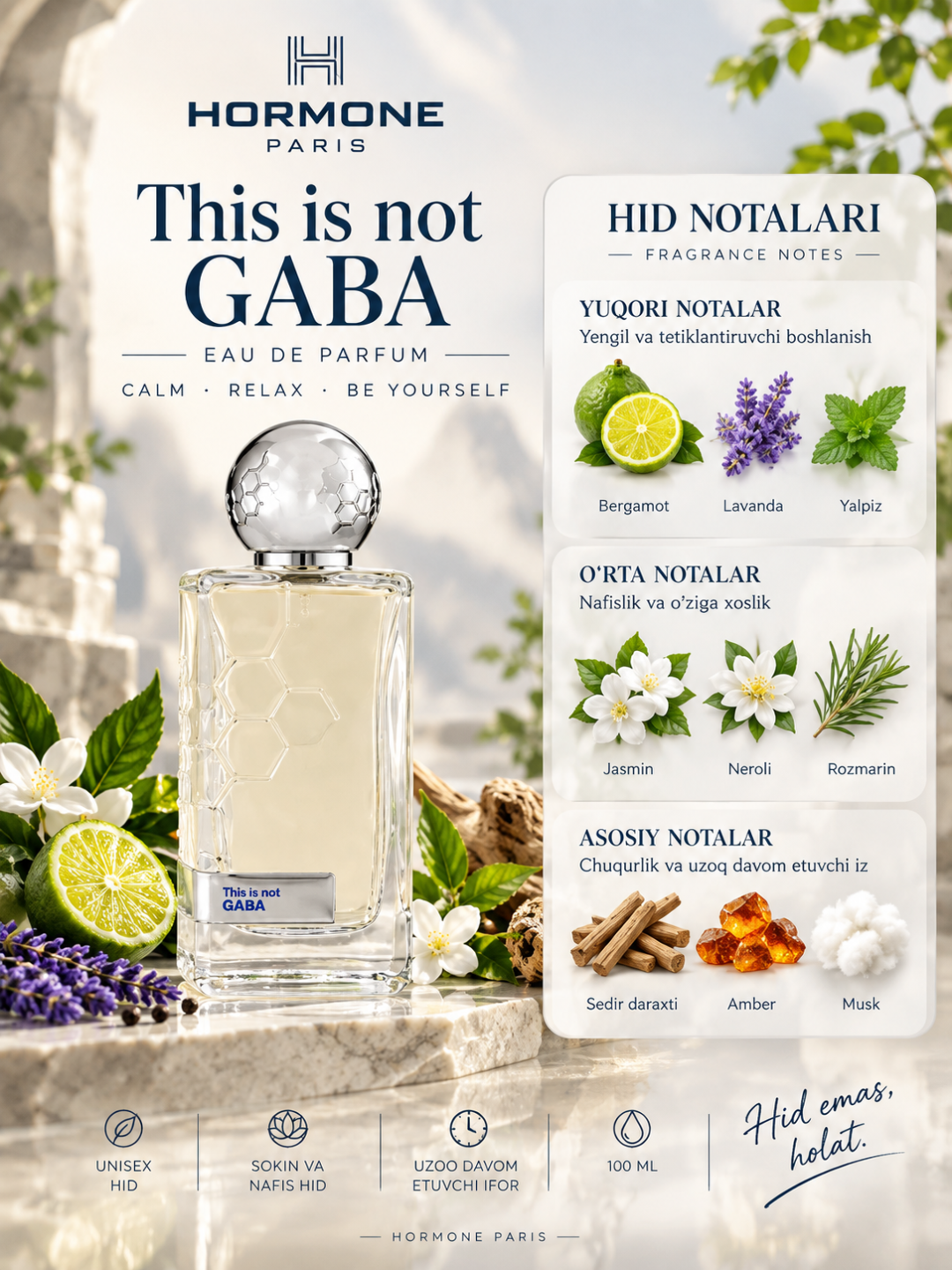 Hormone Paris This Is Not GABA — uniseks atir, sokin va nafis hid, 100 ml