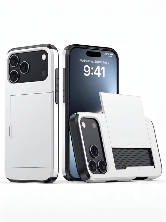 Чехол для iPhone от 14 до 17 Pro Max, вмещает 2 пластиковые карты - 
