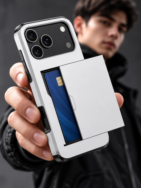 Чехол для iPhone от 14 до 17 Pro Max, вмещает 2 пластиковые карты