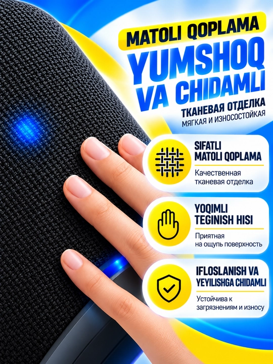 Bluetooth 5.4 simsiz kolonkasi RGB yoritish IPX5 TF USB AUX TWS