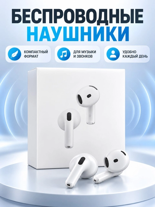 Simsiz Bluetooth TWS quloqchinlar, silikon nasadkasiz, mikrofonli Pods - 