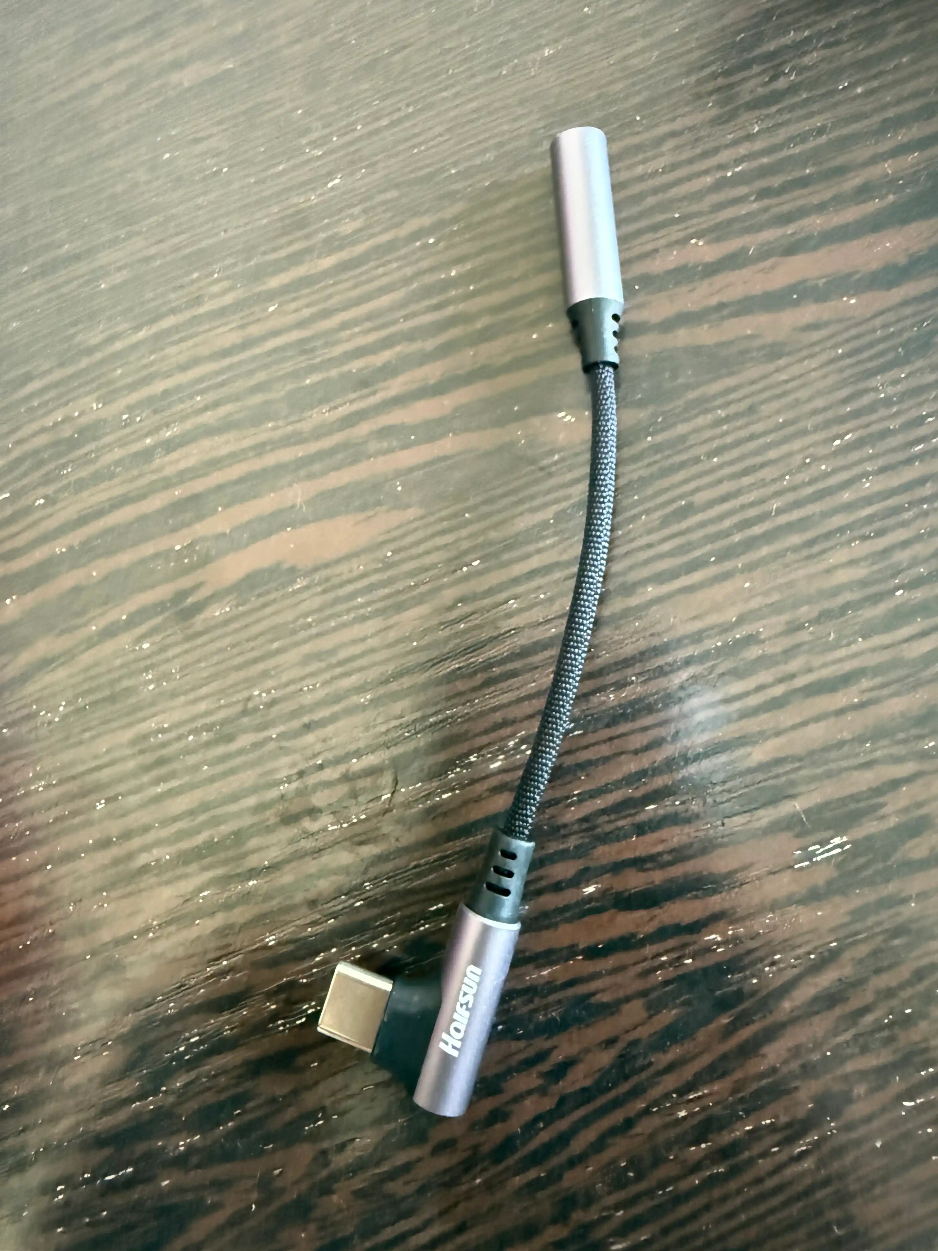 Audio adapter HALFSUN Hi-Fi, Type-C dan 3.5mm AUX ga, DAC chipli, 90° L-simon