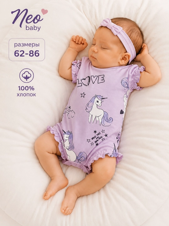 Песочник для девочки, Neo baby, 100% хлопок - 