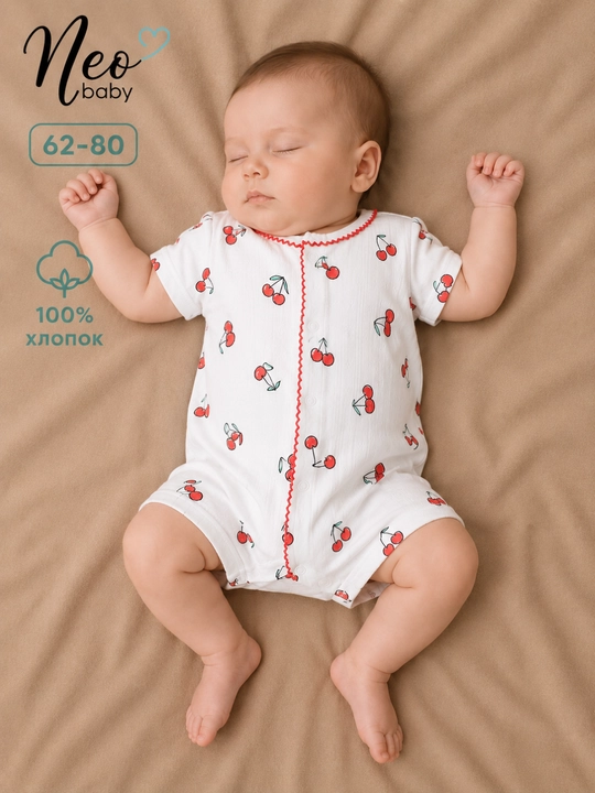 Песочник для девочки, Neo baby, 100% хлопок - 
