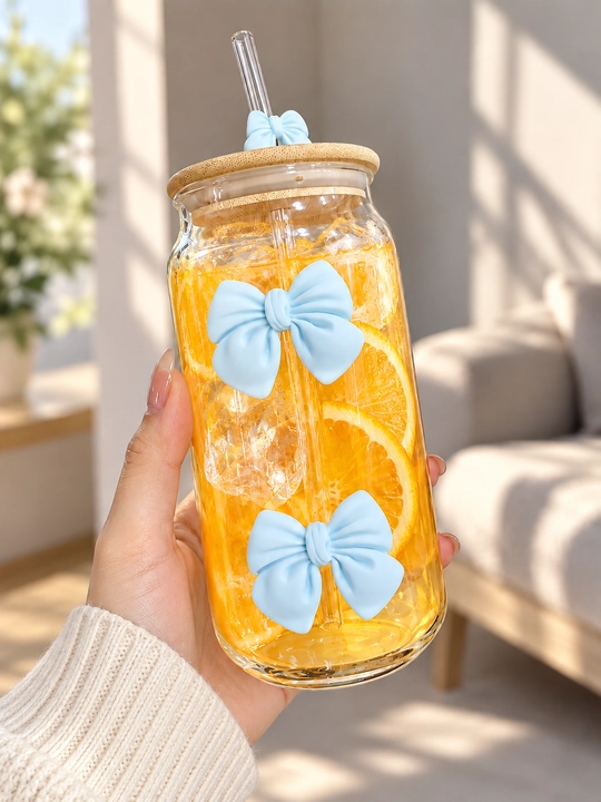 Trubochkali stakan, bakal turli rangdagi kapalaklar bilan, Butterfly, 450 ml, 650ml