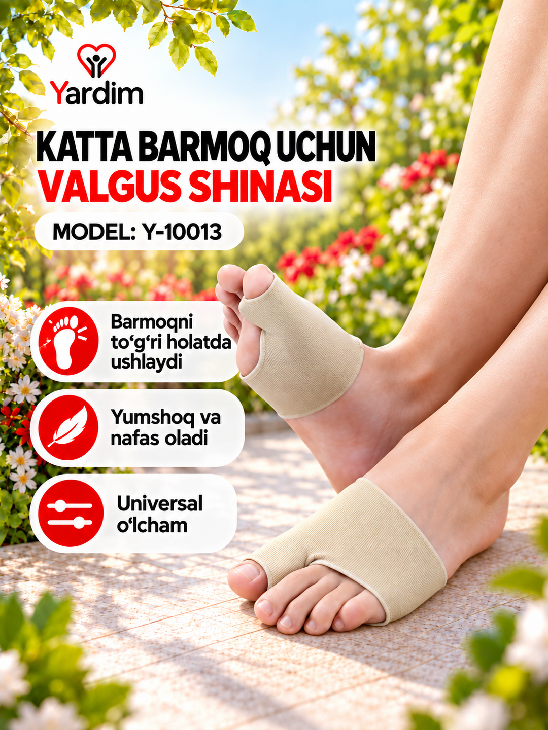 Katta barmoq uchun valgus shinasi, oyoq suyagini to‘g‘ri tutuvchi Y-10013 - 
