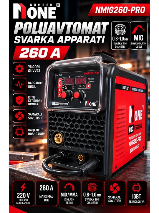 Сварочный полуавтомат 260 А NMIG260-PRO // Number One - 
