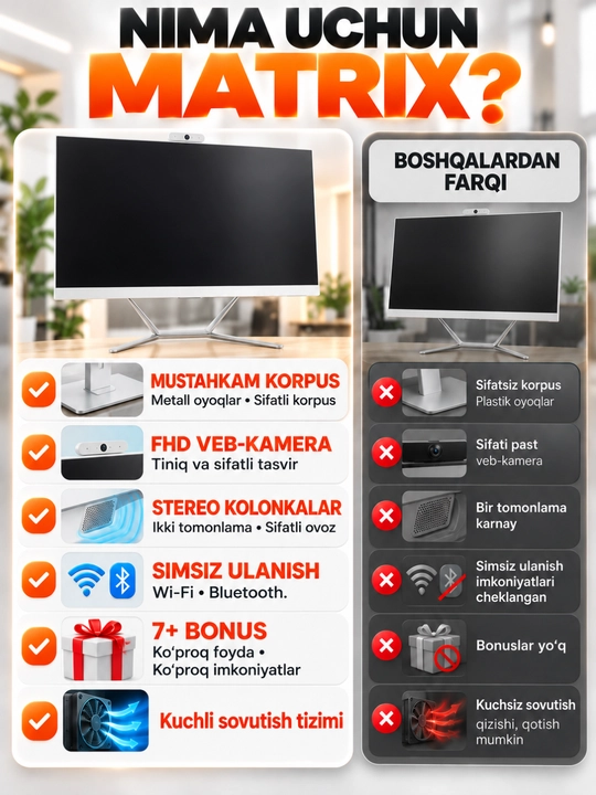 Monoblok 27 dyum H61,CPU i7/i5/i3, DDR3 8GB/16GB tezkor xotira SSD128/256/512/1024GB bonus
