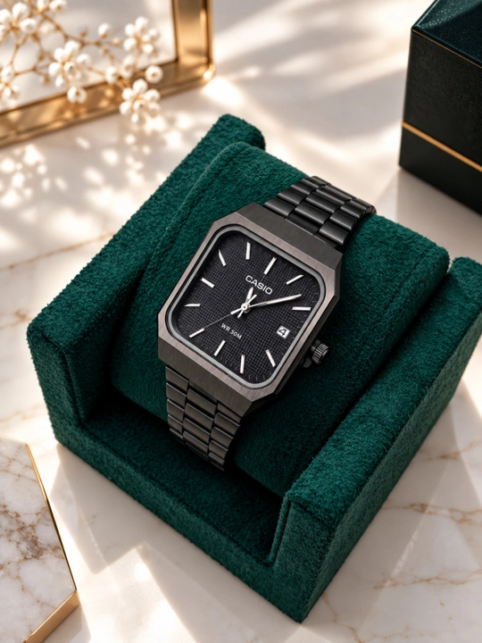 Erkaklar qol soati Casio, kvarts, metall remeshok, klassik dizayn