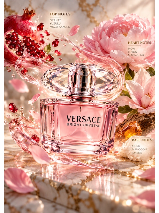 Ayollar uchun Versace Bright Crystal atiri, Xushbo'ylangan suv, 90 ml