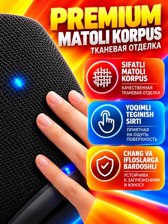 Bluetooth 5.4 simsiz kolonkasi RGB yoritish IPX5 TF USB AUX TWS