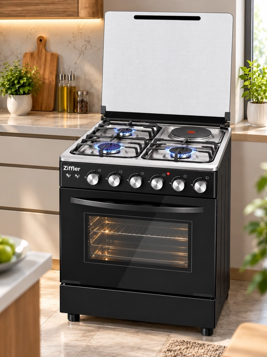 Ziffler BGS-A6033BS - современная кухонная газовая плита с большой духовкой