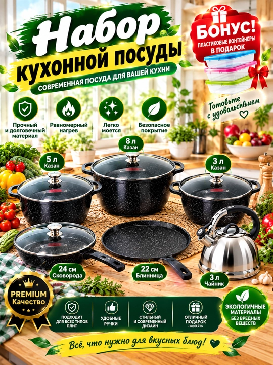Набор кухонной посуды - 
