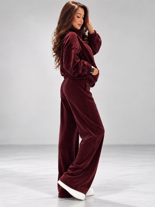 Ayollar sport kostyumi, mikrovelvet, yashinsimon kofta va shim 44-48