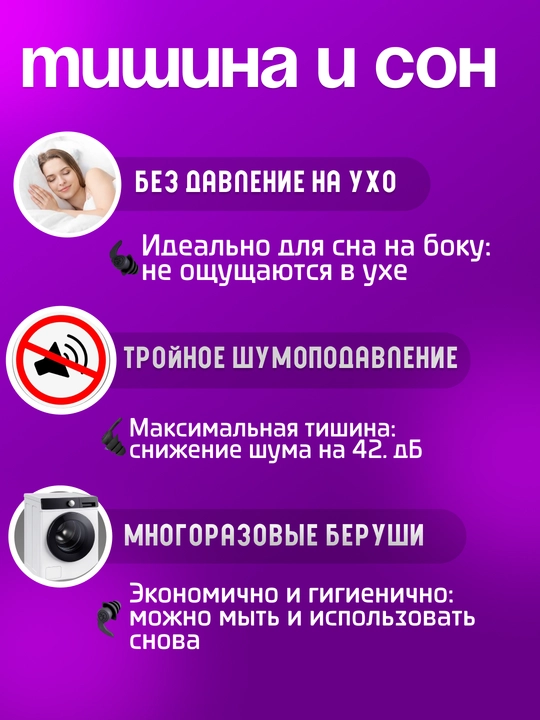 Беруши для сна, беруши для плавания, беруши противошумные в футляре, беруши