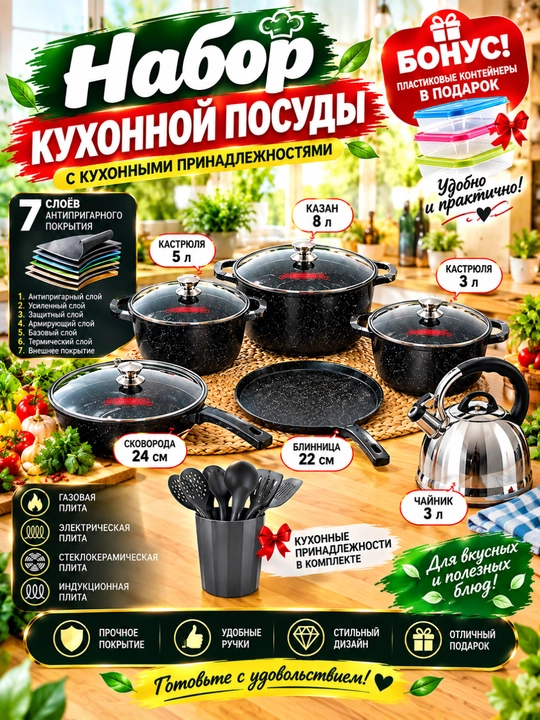 Набор кухонной посуды - 