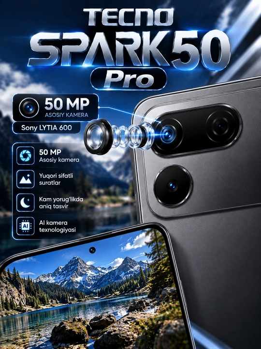 TECNO SPARK 50 Pro — 6,78" IPS LCD 120 Гц