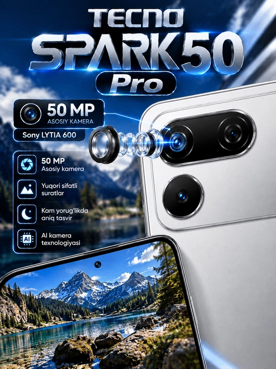TECNO SPARK 50 Pro — 6,78" IPS LCD 120 Гц