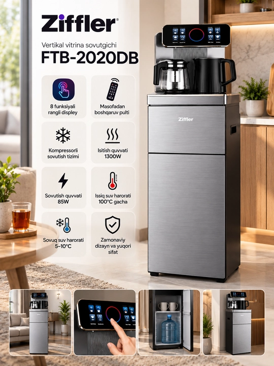 Ziffler FTB-2020DB — issiq va sovuq suv tayyorlash imkoniyatiga ega zamonaviy