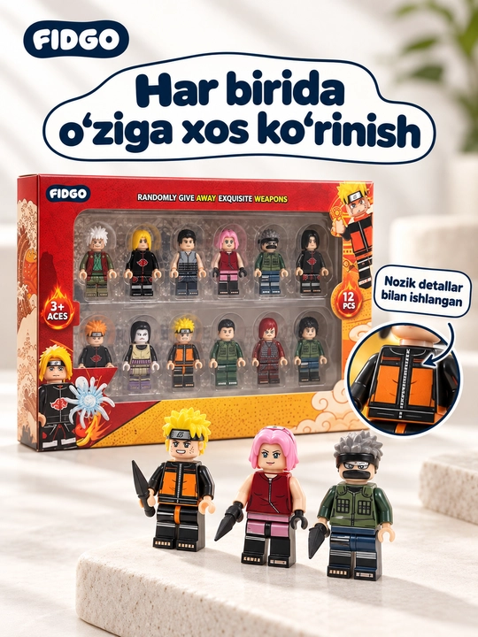 FIDGO o‘yinchoqlari to‘plami, turli xil qahramonlar